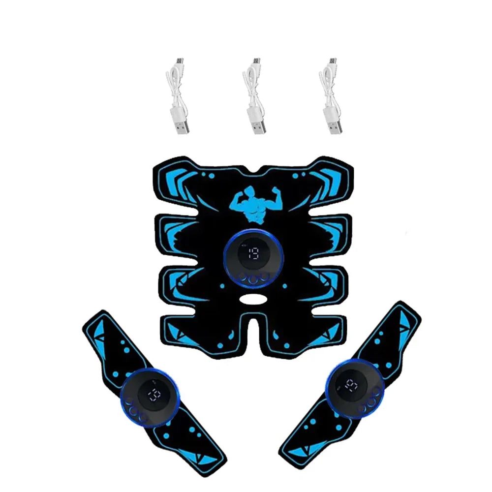 Electroestimulador muscular EMS recargable para abdomen y brazos (3 en 1)