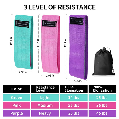 Bandas Elásticas de Resistencia para Glúteos y Piernas (3 Niveles)