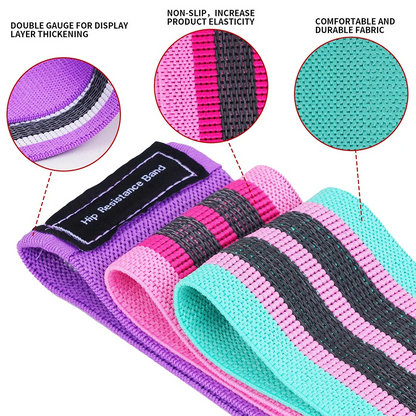 Bandas Elásticas de Resistencia para Glúteos y Piernas (3 Niveles)