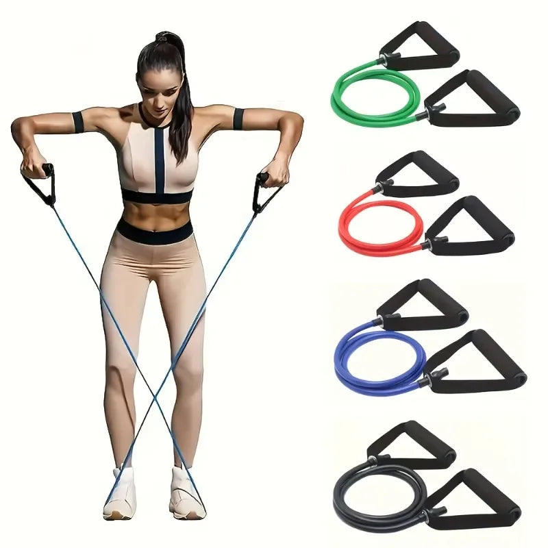 Kit de Bandas Elásticas de Resistencia para Entrenamiento en Casa (4 Niveles)