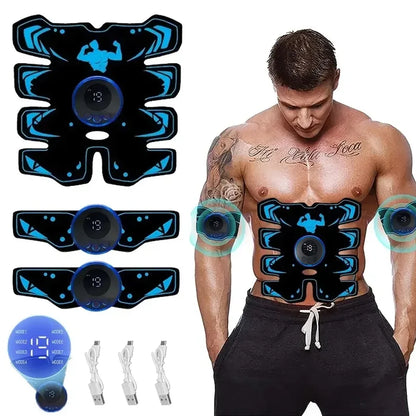 Electroestimulador muscular EMS recargable para abdomen y brazos (3 en 1)